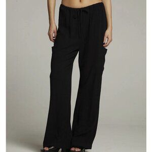 New Tall CHASER Brand Trouser Black Wide Leg cargo-TALL. Size Small